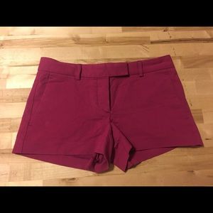 Tahari flat front magenta shorts